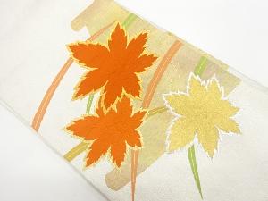 御簾に紅葉模様織り出し名古屋帯